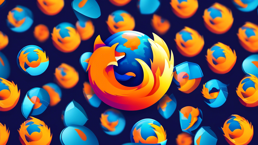 Create a digital illustration that shows a Firefox browser surrounded by protective shields symbolizing security and privacy, with the Avast logo prominently displayed. The image should convey a sense of enhanced safety and a seamless browsing experience.